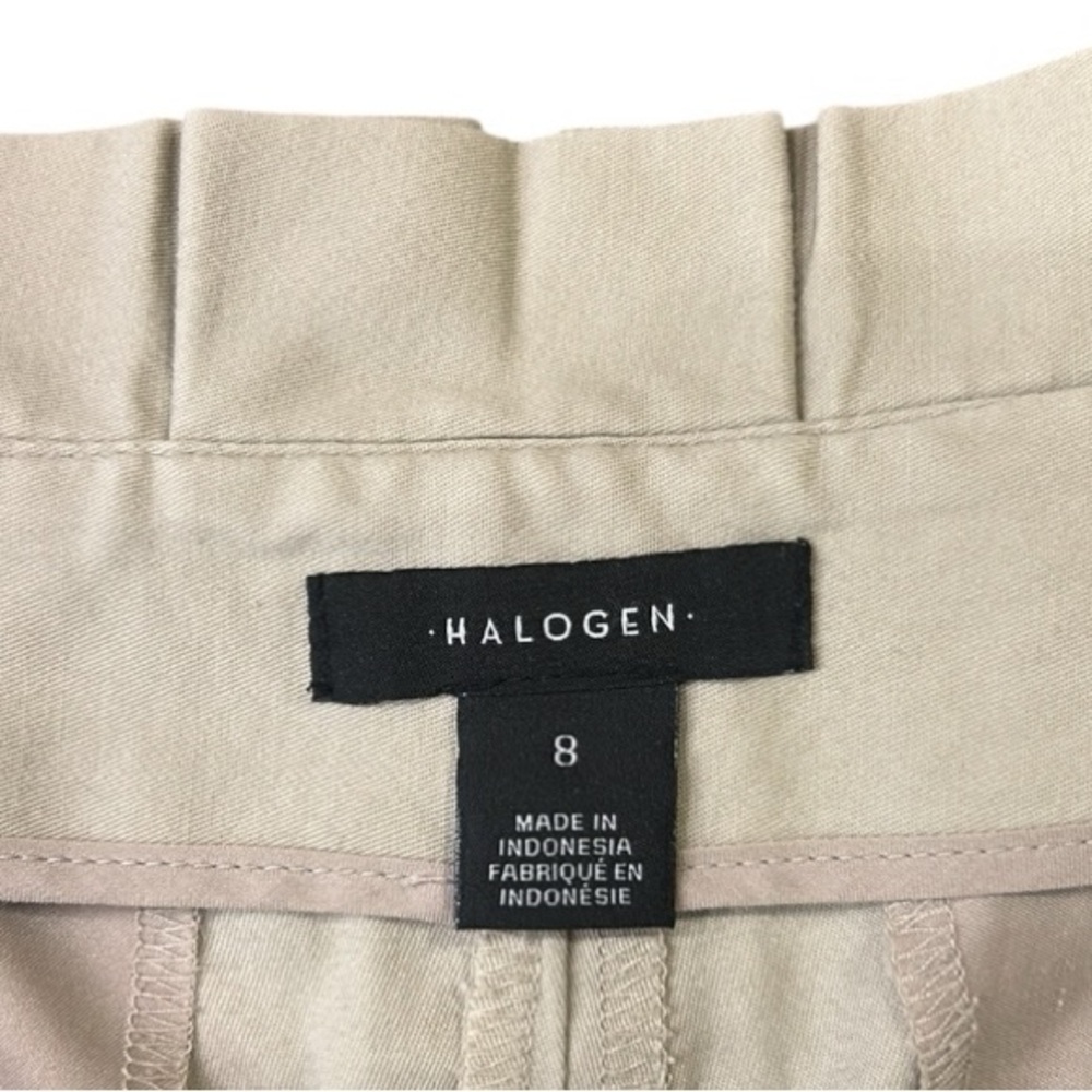 Halogen Paperbag Belted Wide Leg Cropped Pants Beige Women’s Size 8 - Picture 7 of 14